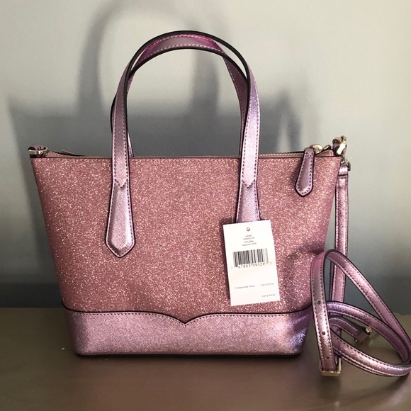 KATE♠️SPADE LOLA PINK GLITTER SATCHEL & WALLET - Picture 5 of 13